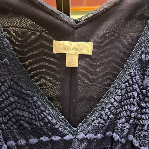 EUC Dressbarn  Navy Blue Midi Lace DressLength 41” #142 - Picture 2 of 8